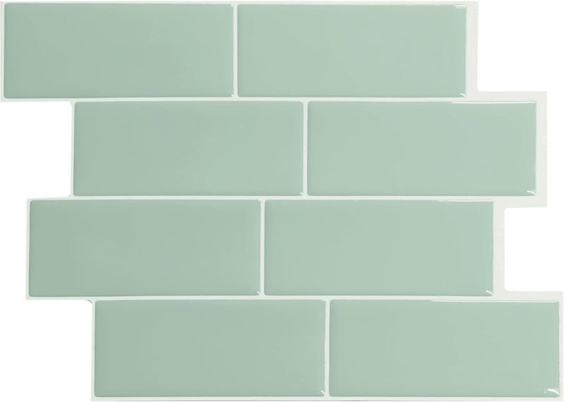 Smart Tiles Peel and Stick Stickers for Tiles - 5 Sheets 11.56'' x 8.38'' - 3D Tile Adhesive Films, Self-Adhesive Removable and Adhesive Back Wall Tiles for Kitchen, Bathroom, Wall Decoration - Image 1